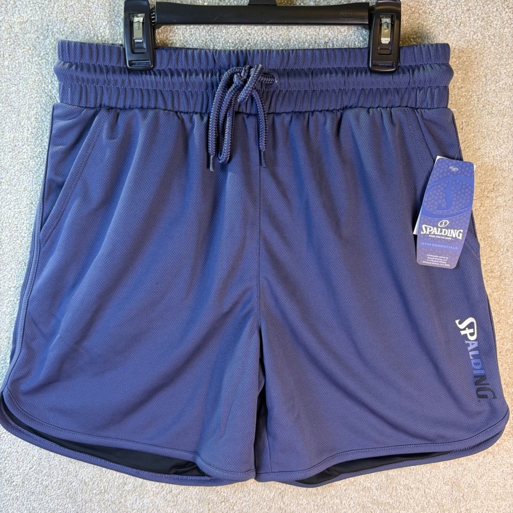 Spalding Gym Essentials Shorts Men's Small Crown‎ Blue Mesh Athletic RLG0003